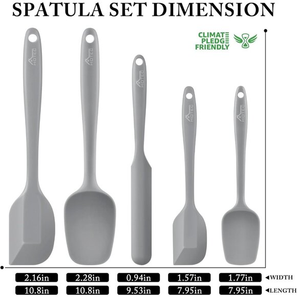 Food Grade Silicone Rubber Spatula Set High Heat Resistant Non Stick - Picture 7 of 11
